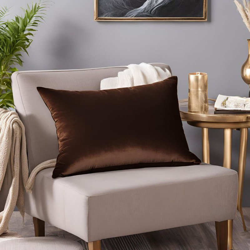 Coussin Plutus, H 22 po x l 22 po, Carrée, Brun