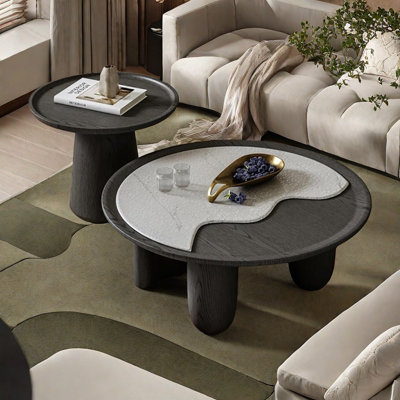Ensemble de tables basses rondes minimalistes italiennes