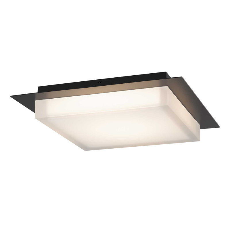 14 Inch Square Black Integrated Led Flush Mount - 1250 Lumens (25w Energy-saving), 3 Color Temp (3000k/4000k/5000k), Dimmable, Cetlus Certified For Dry/damp Areas