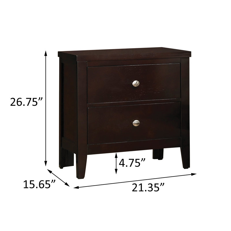 Ensemble de chambre à coucher Hather, Grand, Cappuccino / noir, Quatre pièces : lit, table de chevet, commode et