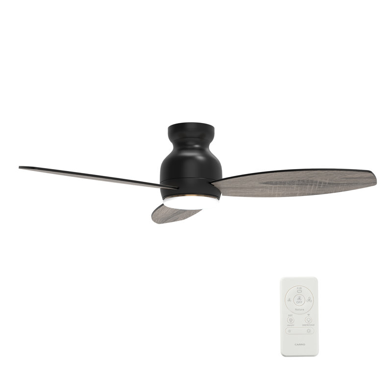 48'' Trendsetter 3 - Blade LED Smart Flush Mount Ceiling Fan with Remote Control and Light Kit Included.