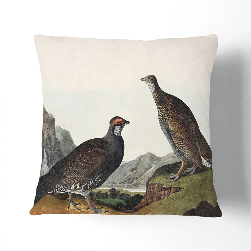 Dusky Grouse Square Throw Cushion, 55cm H x 55cm W x 20cm D