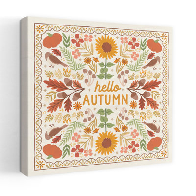 «Autumn Days X Abstract Contemporary Bird Sunflower Autumn Landscape Art»