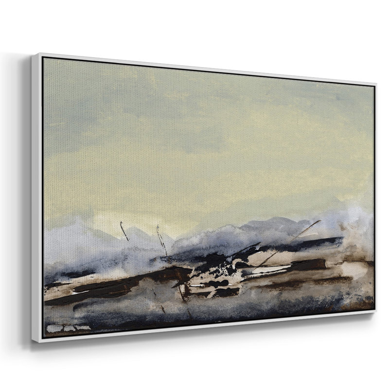 Shanthih II, peinture sur toile encadrée, Cadre blanc, H 27 po x l 41 po x P 2 po