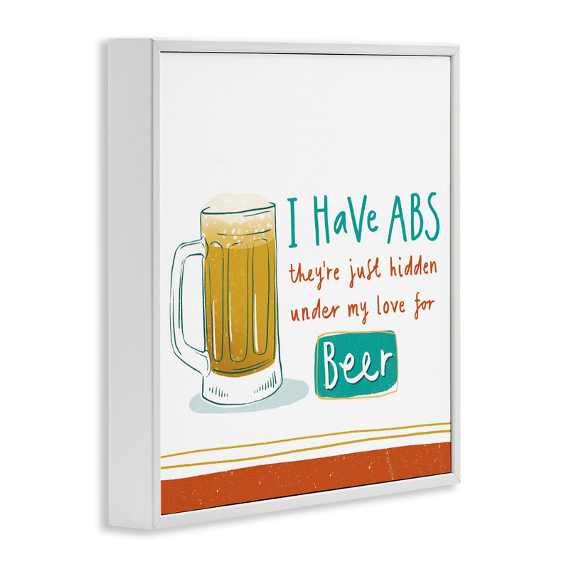 Drôle de bière, art de la giclée encadrée par Courtney Morgenstern, H 12 po x l 12 po, Giclée encadrée blanc bord de mer