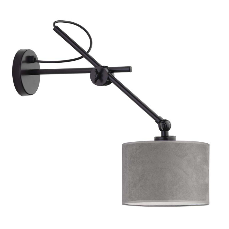 Ahyana Swing Arm Sconce, Grey, Black