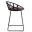 Paire de chaises de salle à manger à hauteur de comptoir - brun / noir, base luge, revêtement en cuir synthétique, chaises ergonomiques (2), siège confortable, dossier à lattes pour une meilleure ventilation