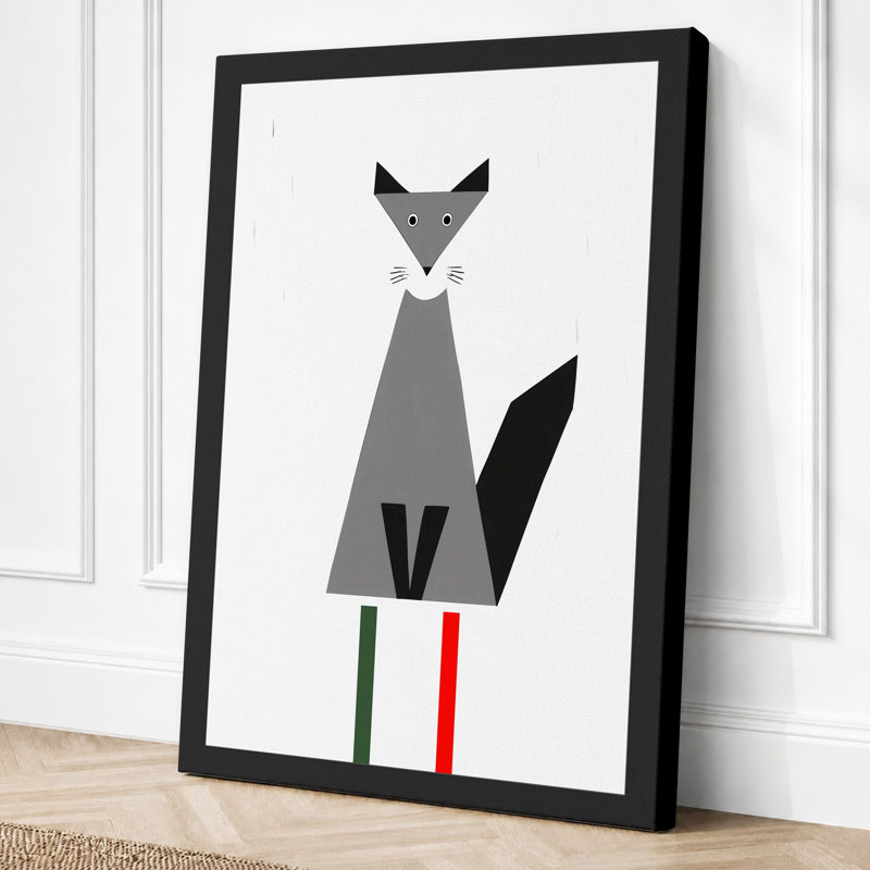 Fox Geometric - Print, 24x16 - 61.0 x 40.6 cm, Black Border