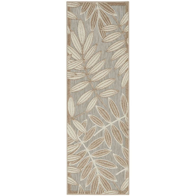 Tapis à motif floral moderne et naturel Newton, Tapis de couloir 2 pi x 6 pi