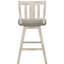 2 chaises de hauteur comptoir en bois d'hévéa massif, gris blanc, pivotant à 360 degrés, dossier à lattes verticales, 2 repas en bois d'hévéa rustique, 360 Spin