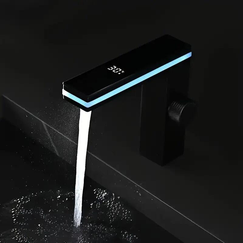 Robinet de lavabo noir à 1 trou