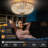 20'' Crystal Caged Ceiling Fan with Light Kit and Remote Control, Low Profile Flush Mount for Bedroom,Kitchen,Living Room,Dining Room