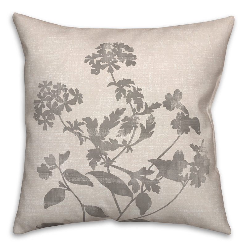 Housse et insert de coussin neutre à motif floral délavé