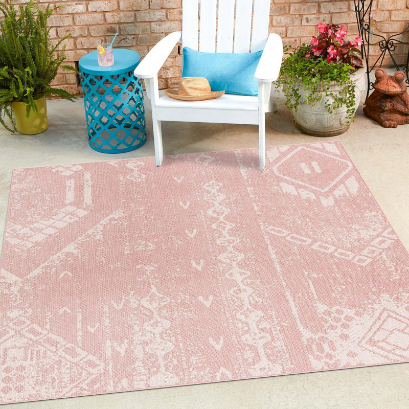 Bomer Geometric Indoor / Outdoor Rug, Square 13'