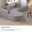 Canapé modulaire en forme de L, canapé en velours côtelé désossé 110 po, gris-857348083