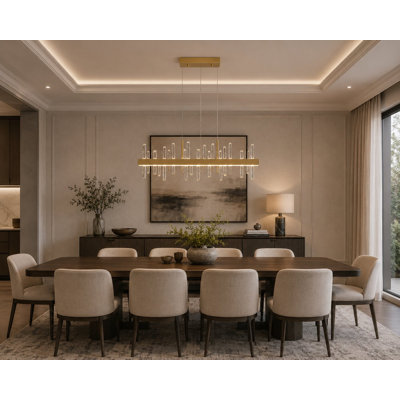 Modern LED Gold Stainless Steel Crystal Chandelier