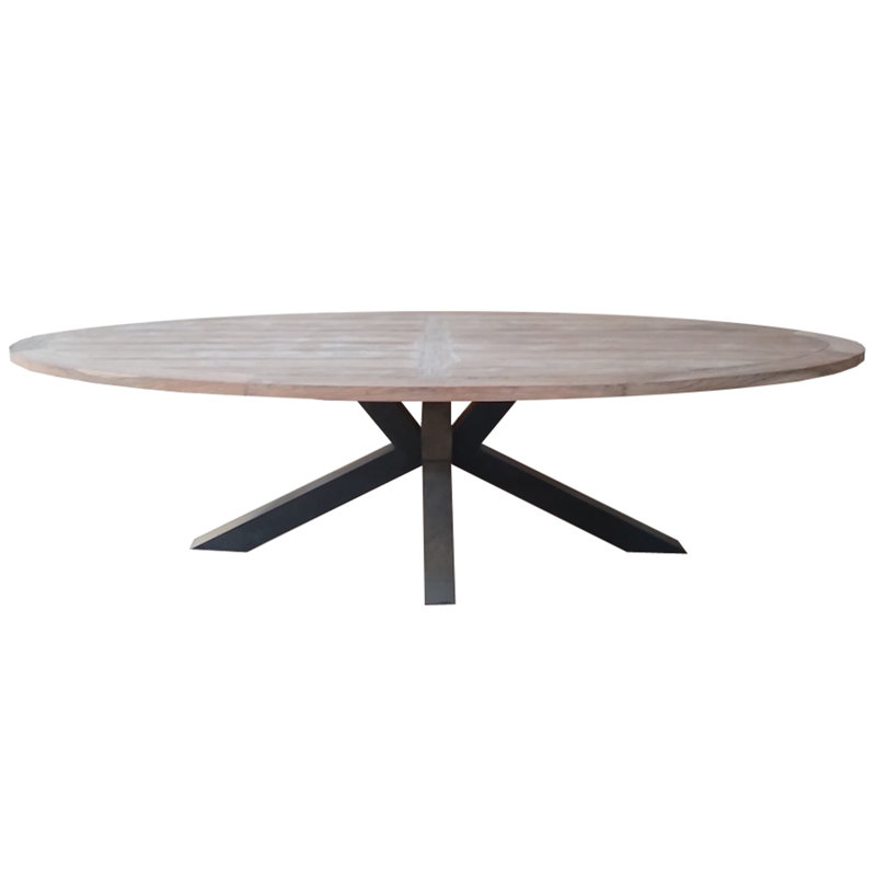 Chiara Reclaimed Teak and Metal Outdoor Dining Table