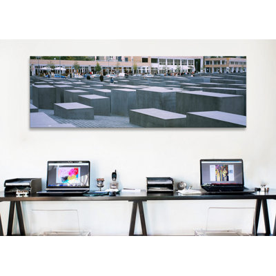 " Group Of People Walking Near Memorials, Memorial To The Murdered Jews Of Europe, Berlin, Germany " by Panoramic Images