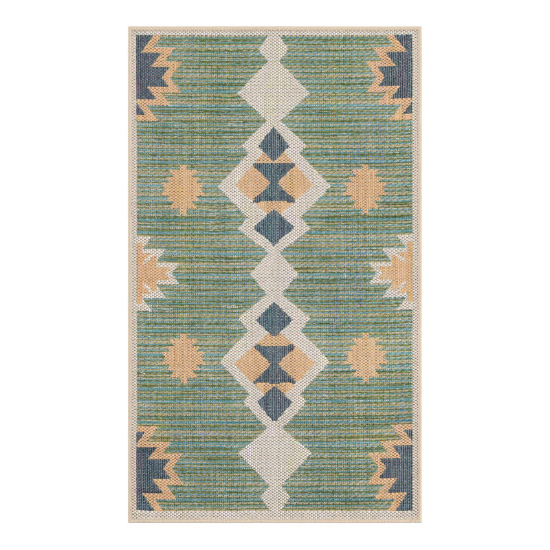 Tapis d'intérieur / extérieur vert Lauryn, Rectangle 3 pi 1 po x 5 pi 1 po