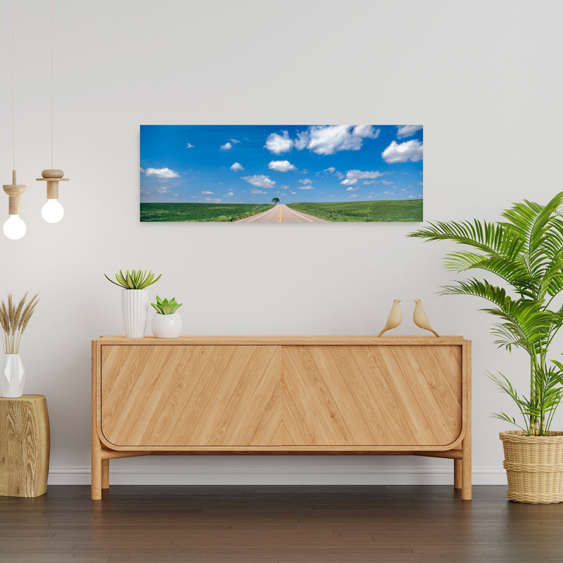 Route, Scotts Bluff, Nebraska, États-Unis, arbre contemporain abstrait, art mural, H 12 po x l 36 po