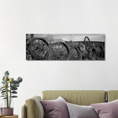 Old Barn With A Fence Made Of Wheels, Palouse, Whitman County, Washington State, USA by Panoramic Images - Panoramic Gallery-Wrapped Canvas Giclée on Canvas