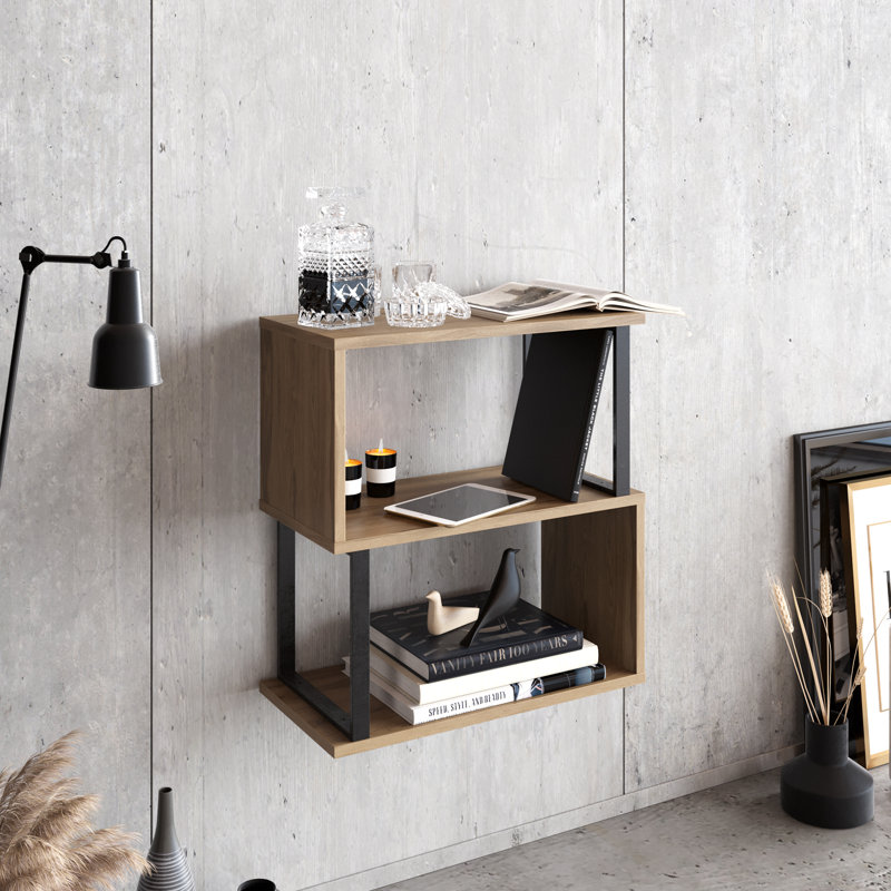 Table de bout avec rangement Hawtree, Naturel / Blanc