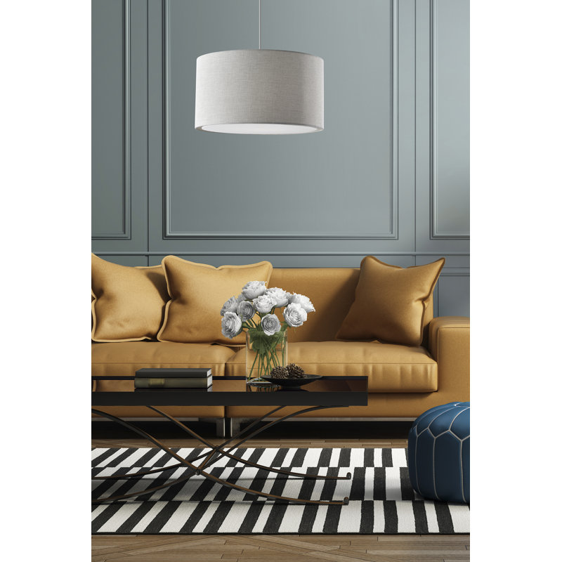 Luminaire suspendu tambour simple à 1 lumière Kinnear, Blanc