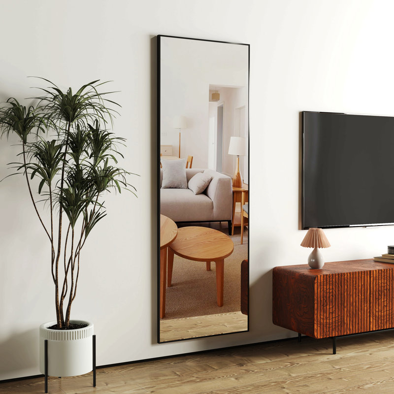 Aluminum Alloy Metal Frame Wall-Mounted Full-Length Mirror, Bathroom Vanity Mirror, Bedroom Porch, Decorative Mirror, Clothing Store, Floor-To-Ceiling Mirror