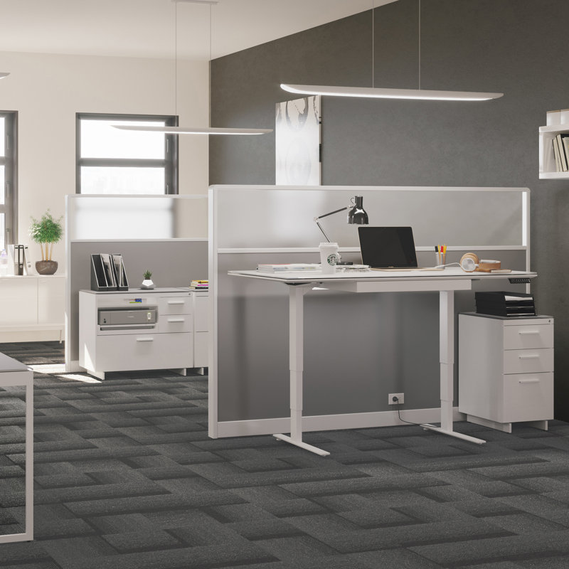 Centro Height Adjustable Computer Desk, 24.75" H x 60" W x 24" D
