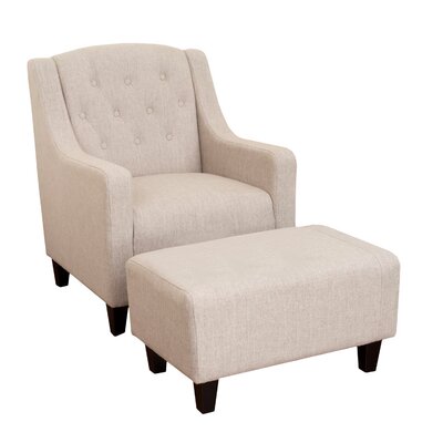 Bloomington 29.75"" Wide Tufted Armchair and Ottoman -  Alcott HillÂ®, 32DA8AC8F6C94DD2ADB55E61E87EF14E