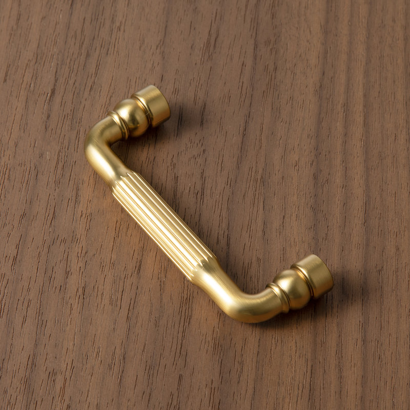Poignée d'armoire tubulaire rainurée, 5", Brushed Gold