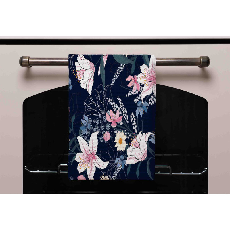 Cotton Floral Waffle Kitchen Towel