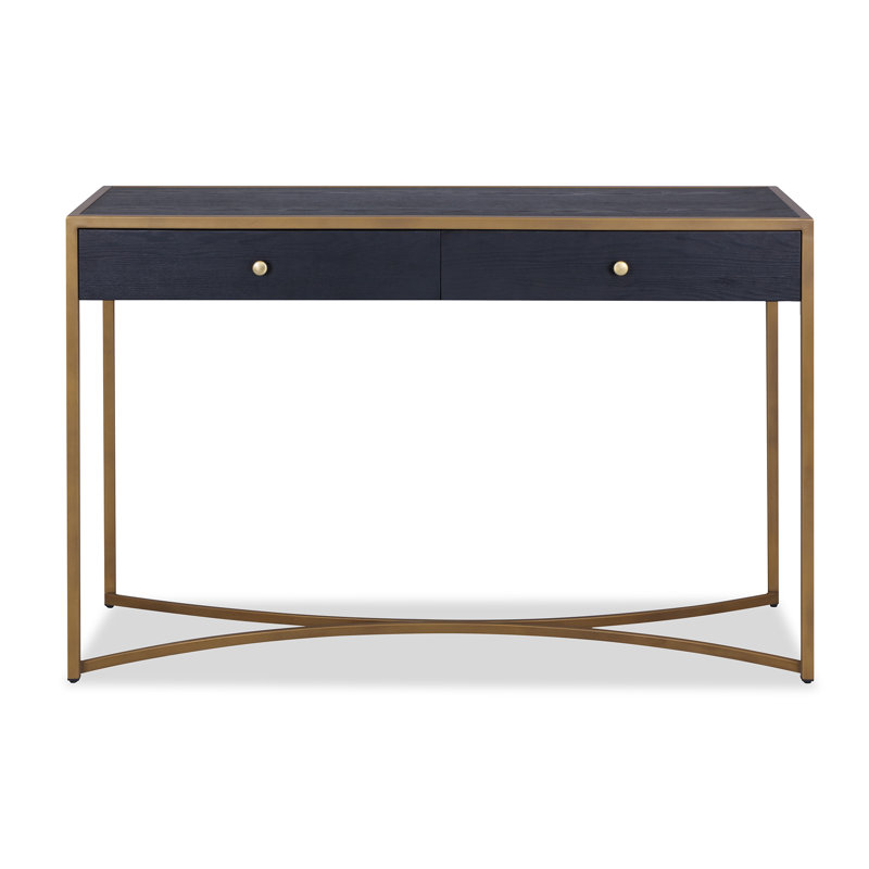Rivoli 47'' W Console Table, Gold, Black