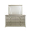 Ensemble de chambre à coucher de style moderne 4 pièces en bois et tête de lit à DEL-583669229