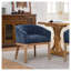 Chaise de salle à manger demi-tonneau rembourrée de style Mid-Century avec accoudoirs - Chaise d'appoint en chenille bleue pour cuisine et salon