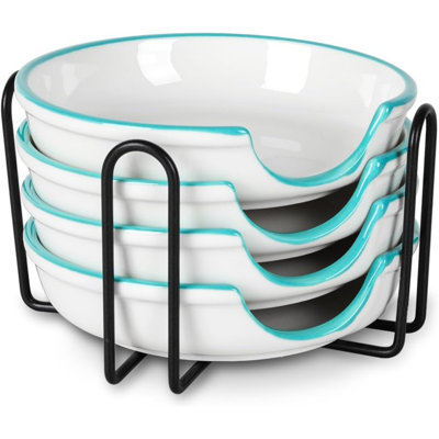 Repose-cuillères 4 pièces pour plaque de cuisson avec support en métal