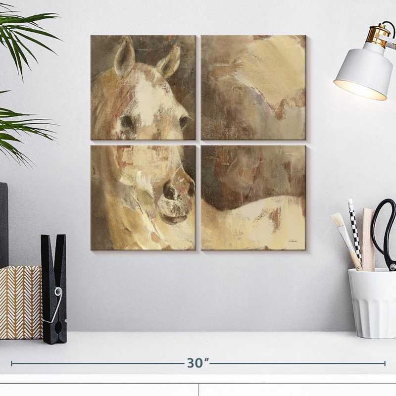 Cheval Brampt impressionnisme, H 18 po x l 18 po