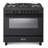 Verona Ultima Midnight Series 36 Inch Dual Fuel Range with 5 Sealed Burners (Matte Black)