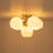 5-Light Glossy Milky Hand-Crafted Glass Semi-Flush Mount