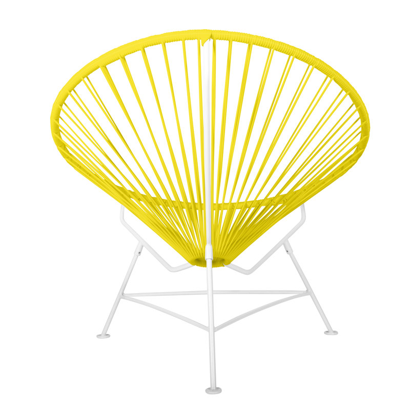 Innit Indoor Handmade Lounge Chair, Lime Yellow/White