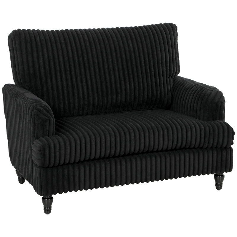 Upholstered Corduroy Armchair, Black Corduroy