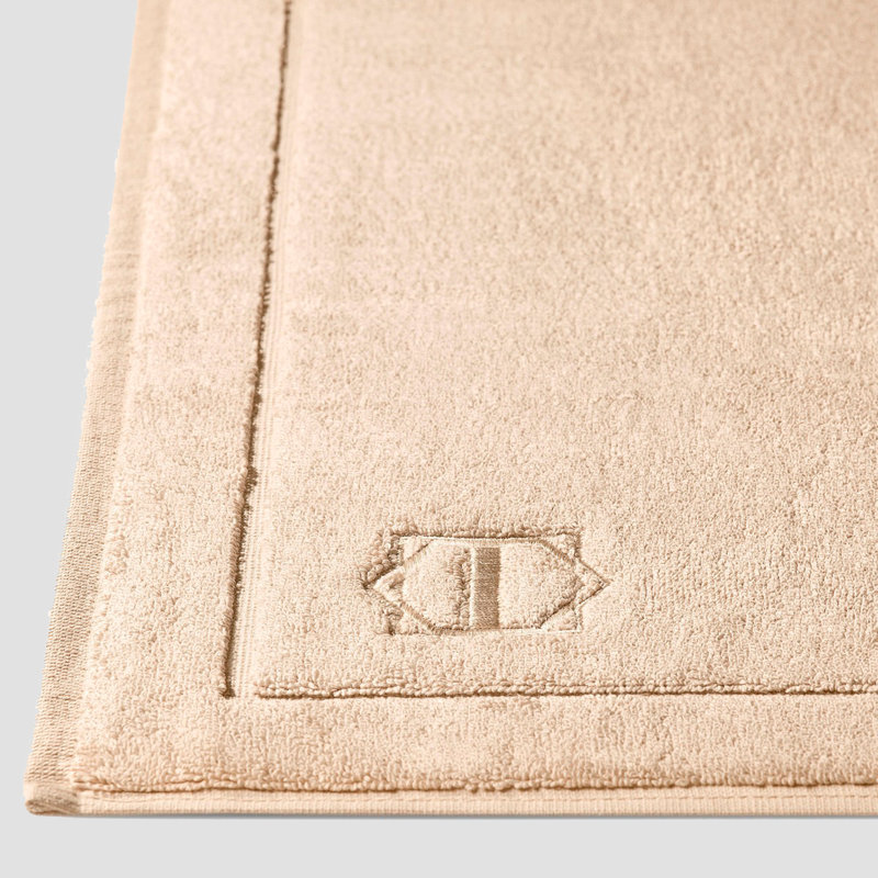 100% Cotton Rectangle Bath Mat, Single- 47" L x 28" W, Beige