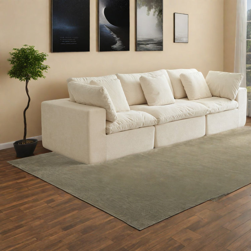 Canapés en tissu Comfort Compression, blanc antique pour la maison