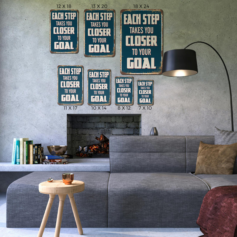 Chaque étape vous rapproche de votre objectif, affiche en plastique de 13 po x 20 po