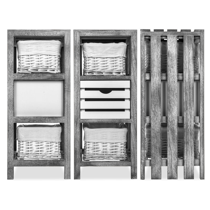 August Grove VESTA SLATED DRAWER W BASKET