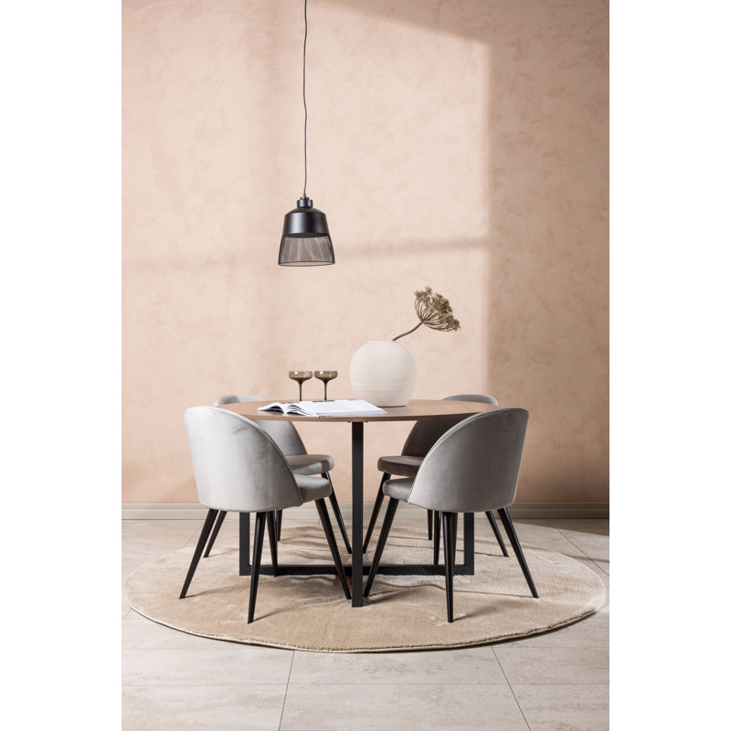 Amher 4 - Person Dining Set, Grey, Grey