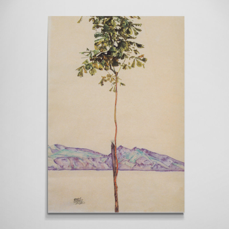 Chestnut Tree on Lake Constance by Egon Schiele 1912 - Canvas Framed Print, 120cm H x 86cm W
