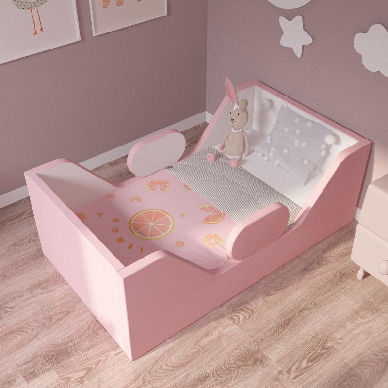 Toddler Bed, Child Bed for Kids with Extra Safty Broad, Standard Crib Size Toddler Bed, Certified Fabric Toddler Beds,Toddler Flood Bed