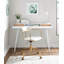 Bureau en acier blanc et bois blanc et naturel avec accents blancs