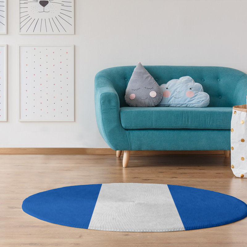 Chenille Striped Indoor Rug, Round 5'
